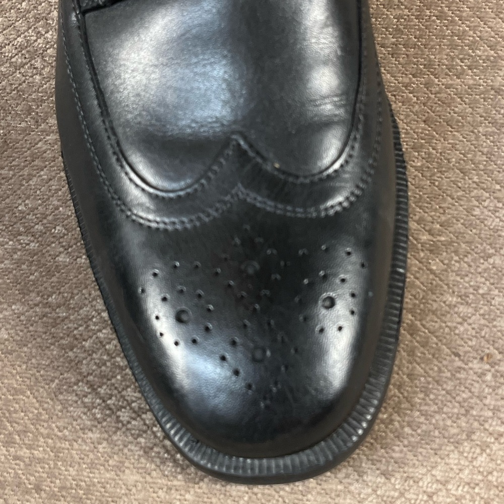 NUNN BUSH Men’s Black Wingtip Lace Up Leather Dress Shoes sz 9.5M LIKE NEW - Picture 4 of 16